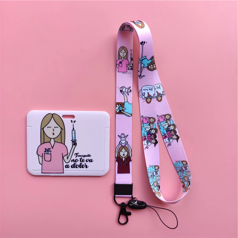 Arzt, Krankenschwester, horizontale Damen-Lanyards, Ausweishalter, Ausweishalter, zum Aufhängen von Seil, Lanyard, amüsantes Kartenetui, einziehbarer Clip – Detail 30