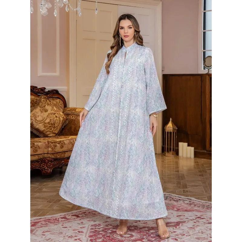 Eid Abaya Dress Women Muslim Print Elegant Ramadan Moroccan Kaftan Jalabiya Party Long Robe Dubai Vestidos Saudi Dresses Abayas