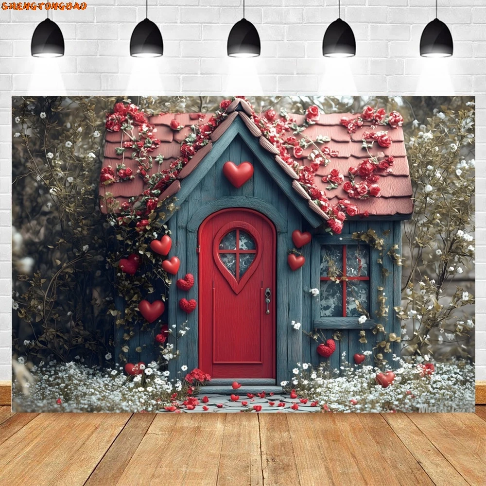Vintage Cottage Photography Background Rose Love February 14th Valentine's Day Kids Adults Portrait Backdrops Photozone Supplies