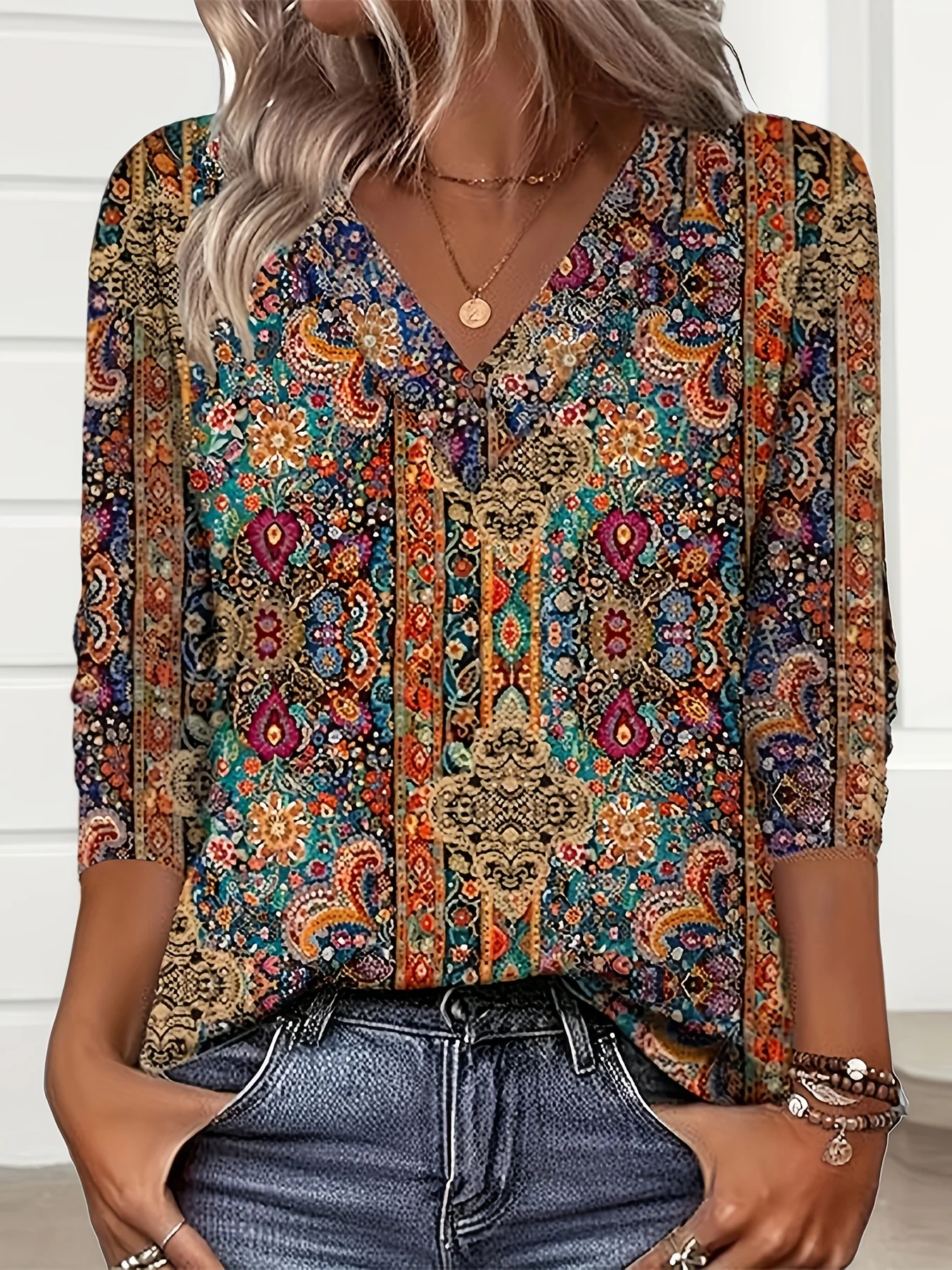 

Elegant Casual Woman T-Shirt Fashion Loose T-Shirt Woman Temperament Long sleeve T-Shirt Holiday Weekend