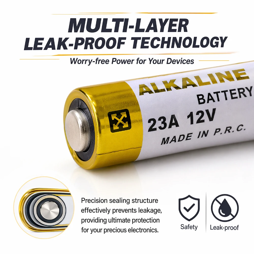 2-100 Stück 23A 12V Alkaline Batterie A23 E23A L1028 MN21 V23GA GP23A LRV08 Langlebige Batterien für Türklingel-Fernbedienung Garage – Detail 3