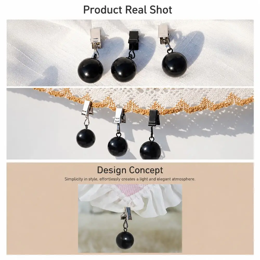 4pcs Solid Metal Ball Tablecloth Weights Clips Windproof Heavy Duty Curtain Drape Holder Table Cover Pendant Clips Home Dining