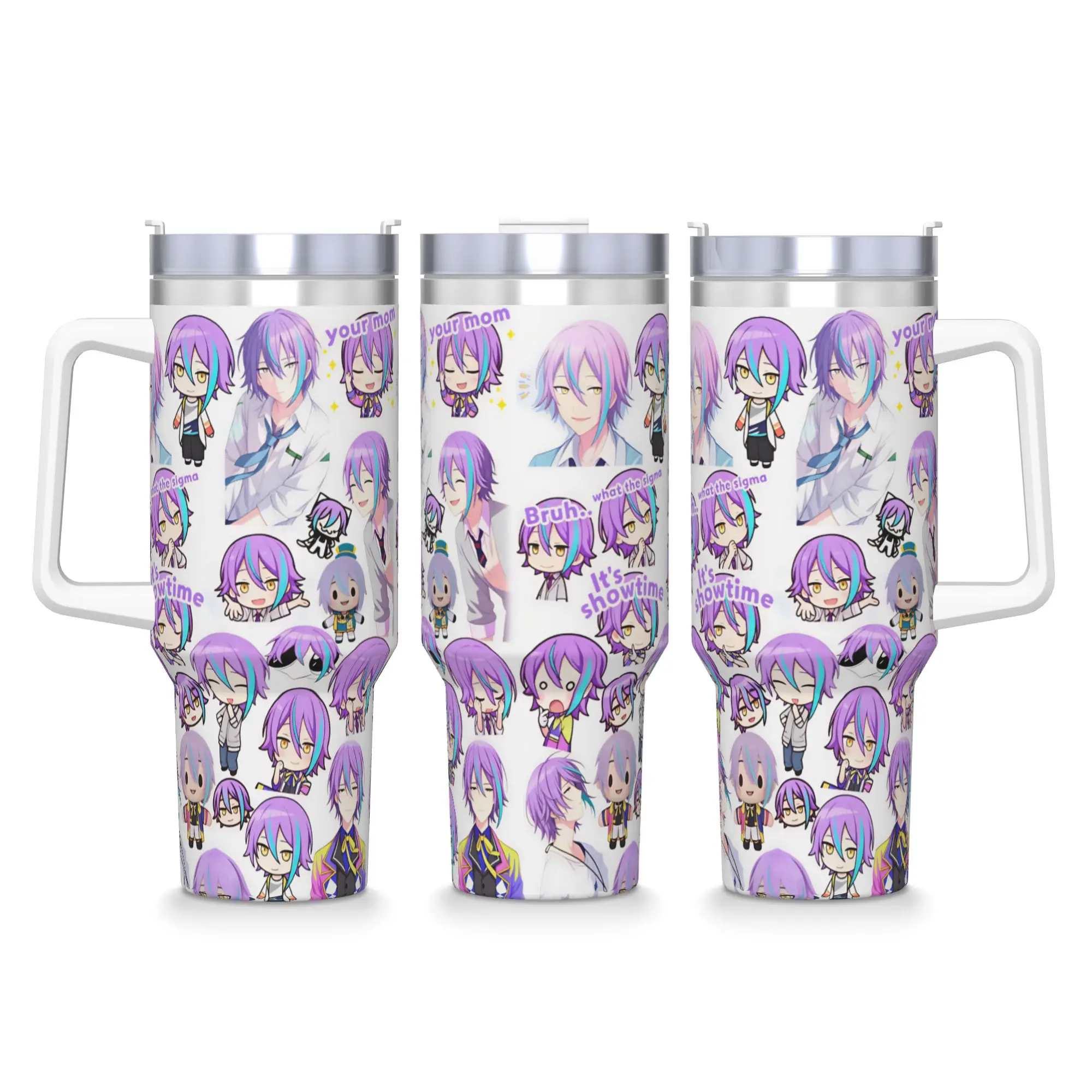 Project Sekai Rui Kamishiro Anime Game Stainless Steel Tumbler  Camping Thermal Mug With Straws and Lid Large Mugs Cup