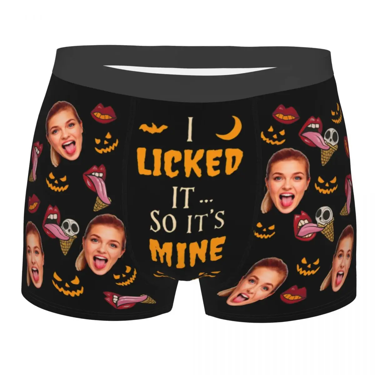 

Fashion Personalized Face Photo Custom Halloween Boxers Briefs Men's Comfortable Underwear Valentine's Day Wedding Gift