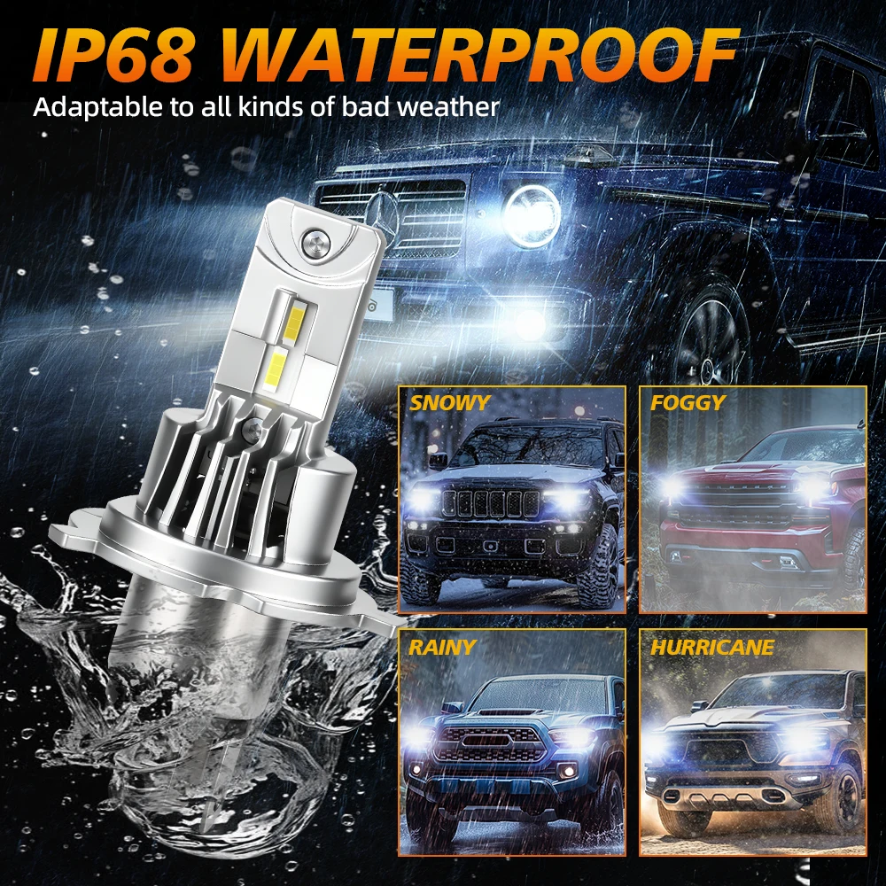 2x 6000K LED H4 9003 Headlight 30000LM Bulbs For Nissan Pathfinder 1999-2004 Pathfinder 3 R51 2005-2020 2006 2007 2008 2009 2010