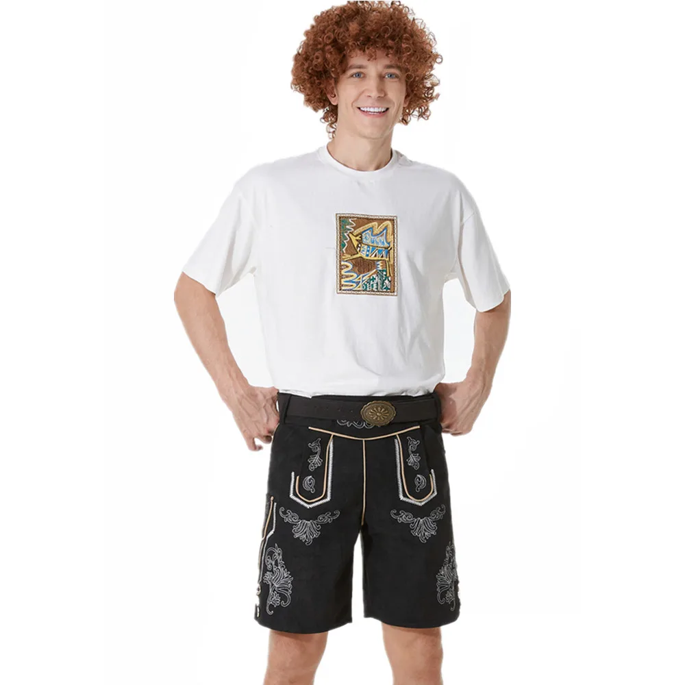 Uomini adulti germania Lederhosen Oktoberfest pantaloni tradizionale bavarese birra uomo pantaloncini Cosplay carnevale Halloween Party Costume