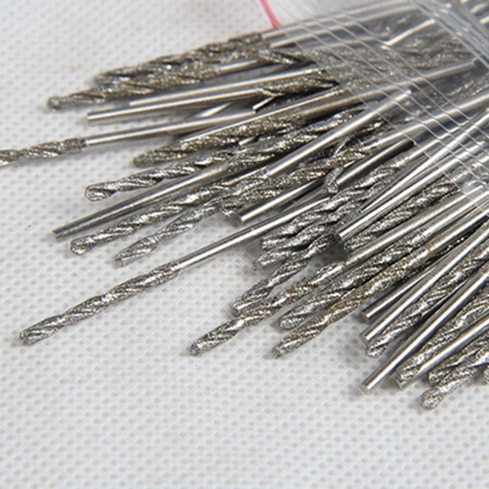 10Pcs 1mm 2mm 3mm 4mm Diamond Coated HSS Tipped Solid Bits Drill Twist Drills Bit Hole Saw for Jade Processing Tools