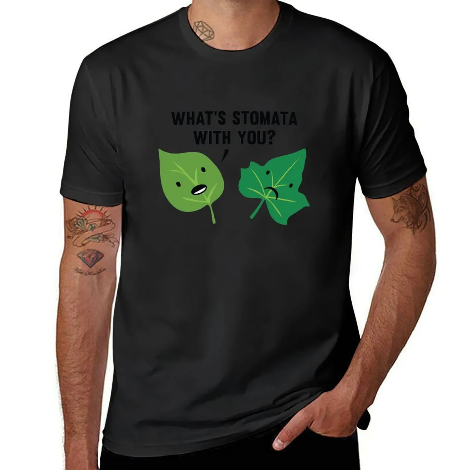 Was ist Stomata bei dir? T-Shirt Vintage Kleidung übergroße schwarze Herren T-Shirts lässig stilvoll