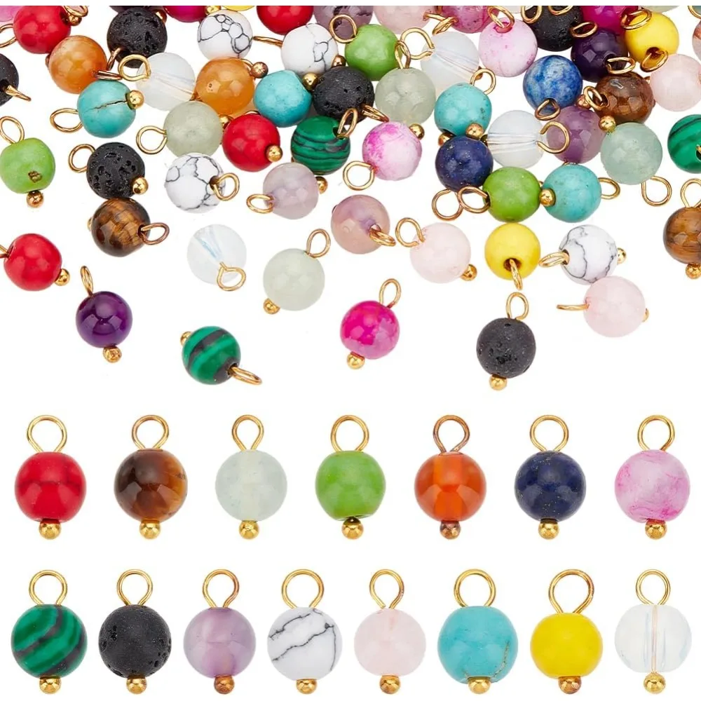 

Gemstone Pendants & Charms - Stone Charms for DIY Crafts making kit