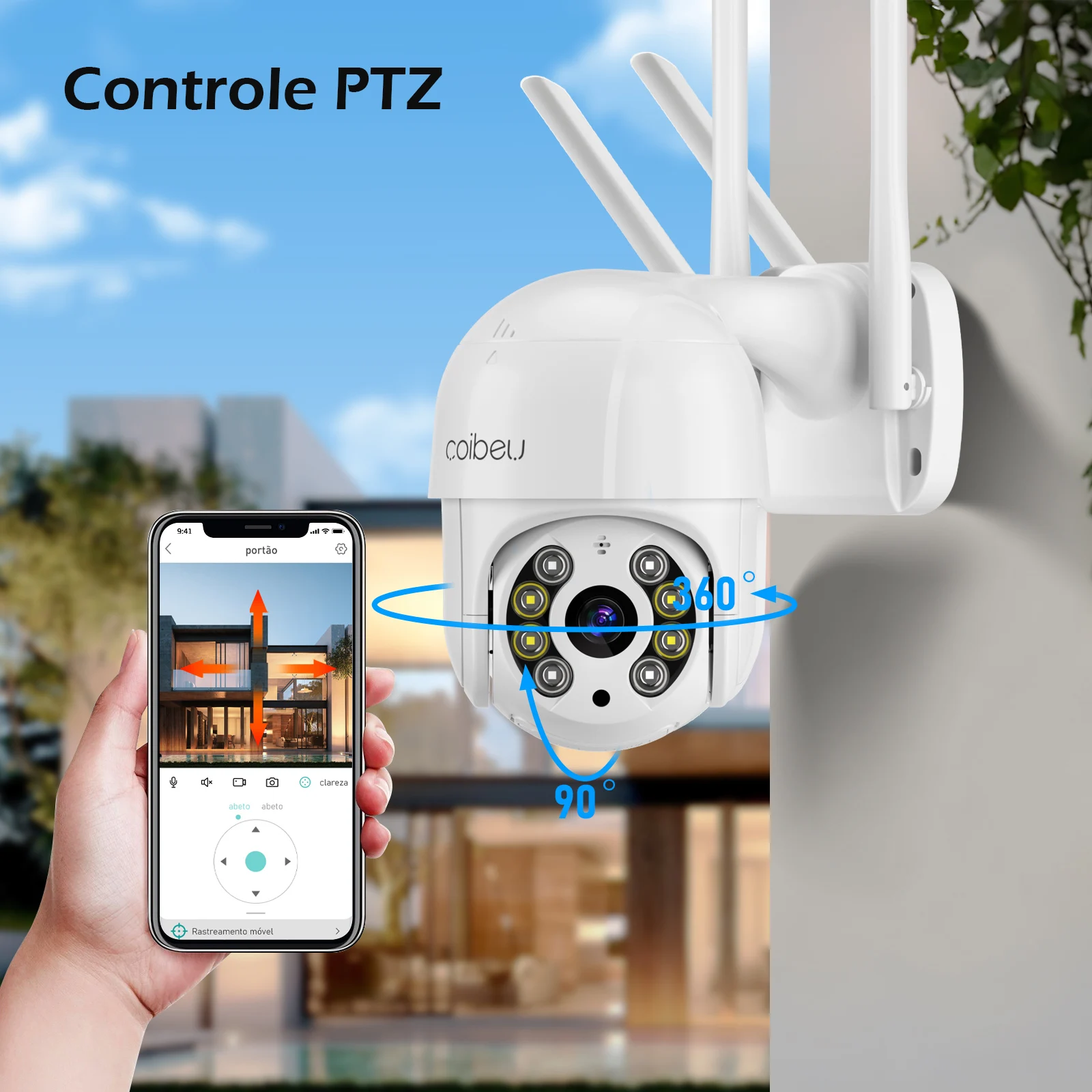 Camera de Segurança Wifi， Visão Noturna， Monitor， Icsee, Security Protection, Camera de Segurança Wifi a Prova d'água, Coibeu