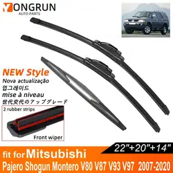 Double Rubber Car Wiper Blades for 2007-2020 Mitsubishi Pajero Shogun Montero V80 V87 V93 V97 Front Rear Windshield Wipers Car
