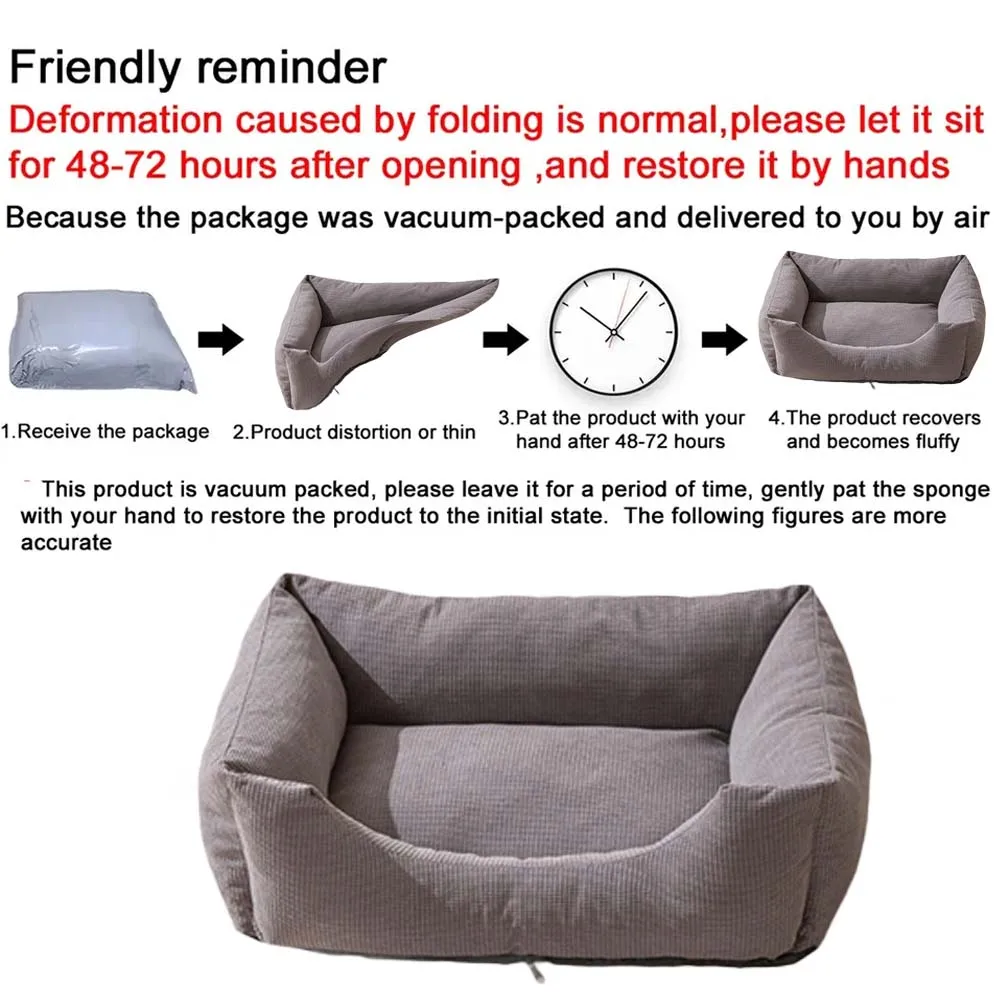 Thickened Pet Mattress Dog Bed Warm Corduroy Cat Nest with Cover Puppy Sleeping Cushion for Small Dogs Kitten Cuscino Per Cani view 5
