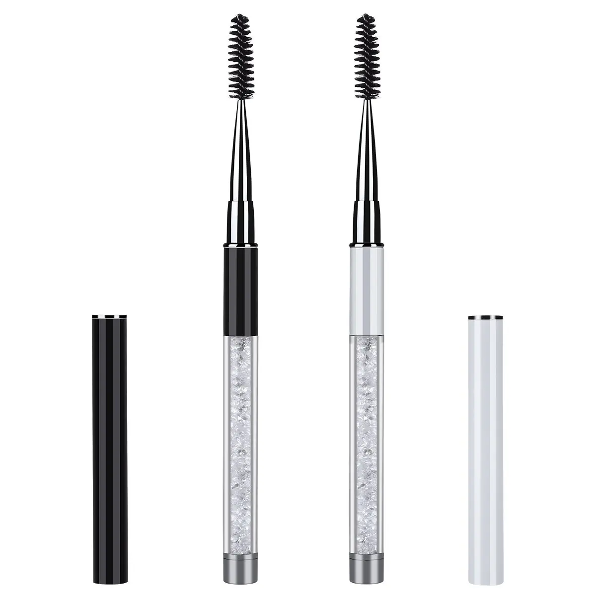 

Reusable Eyelash & Brow Brush Set with Cap, Portable Mascara Spoolies for Lashes Extension, Travel-Friendly Lash Wands