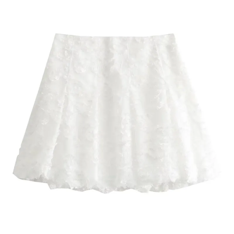 

Жаккардовая мини-юбка-фонарик для женщин, Новинка весна-лето 2024, короткая юбка с боковой молнией, модная Уличная Сексуальная юбка