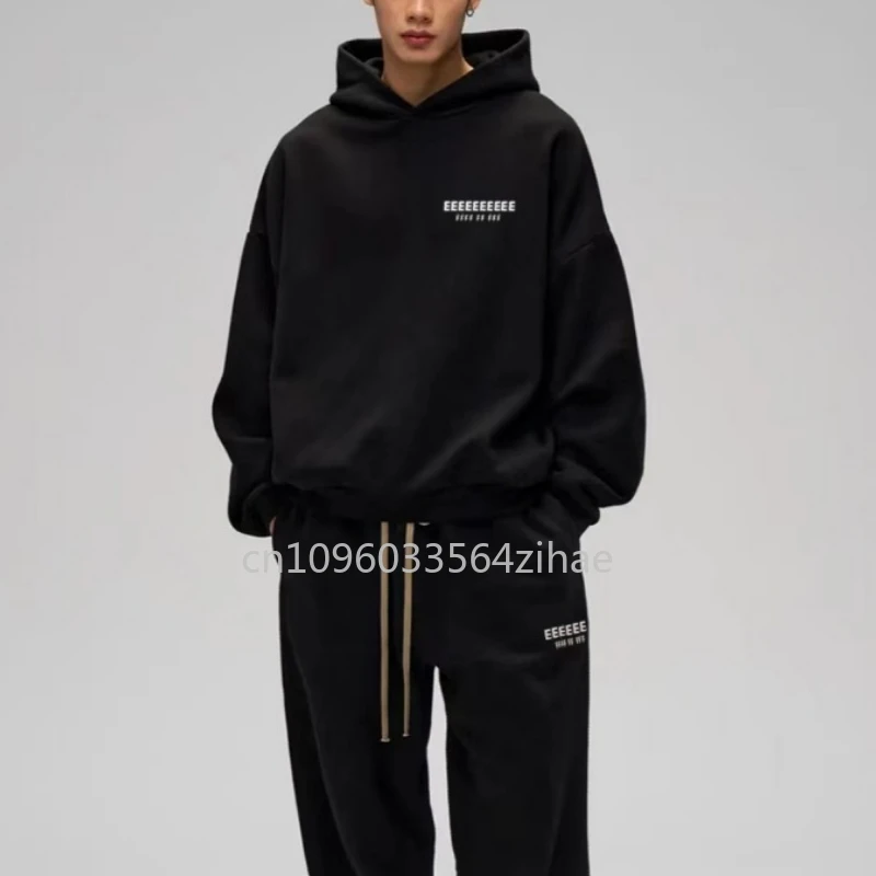 

FW25 Fashion Brand Men's Sets Chest Back Silicone Letter Logo Track Two-pieces Sets Designer Brand Men's Oversized Sports Suits