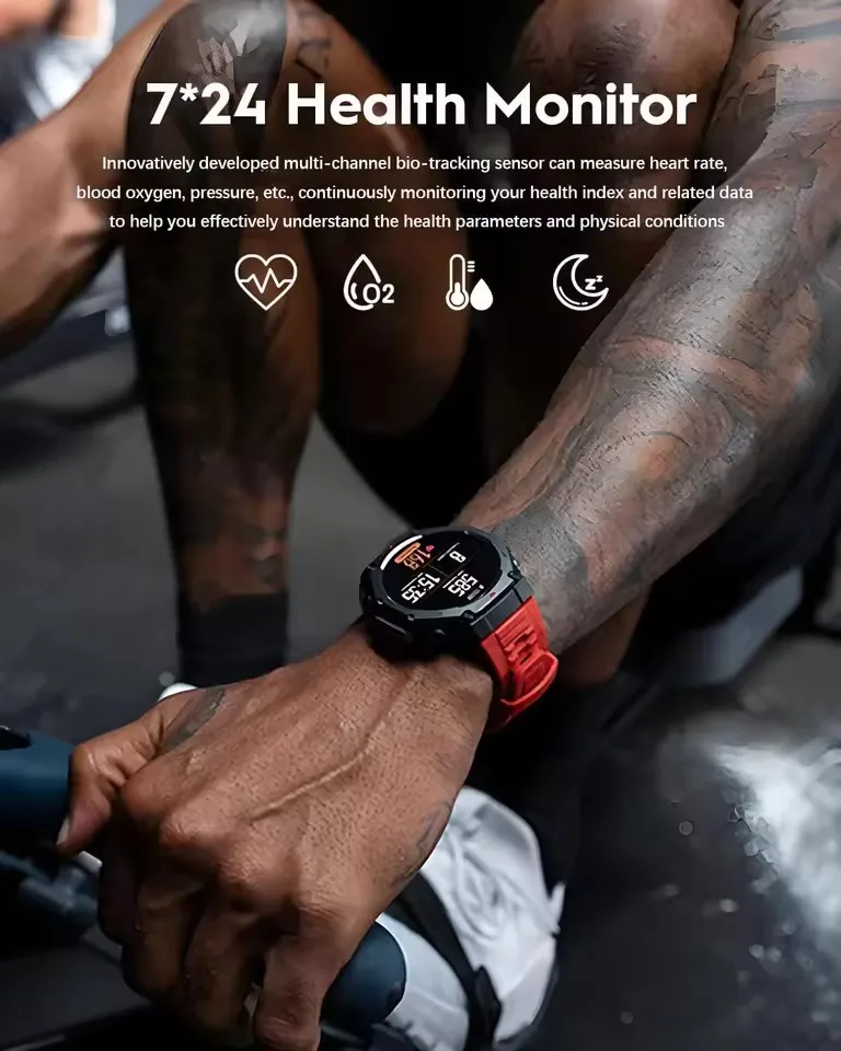 2025 نظام تحديد المواقع العسكري الصف 5ATM مقاوم للماء ساعة ذكية البوصلة BT دعوة AMOLED HD الرجال في الهواء الطلق 170 + الرياضة T-Rex 3 الترا Smartwatch