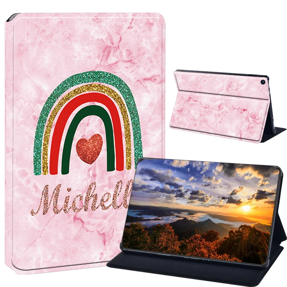 Customized Name Compatible With Amazon Fire HD 10 (5/7/9th gen 2015/17/19)Tablet Stand Durable Slim Protection Case view 4