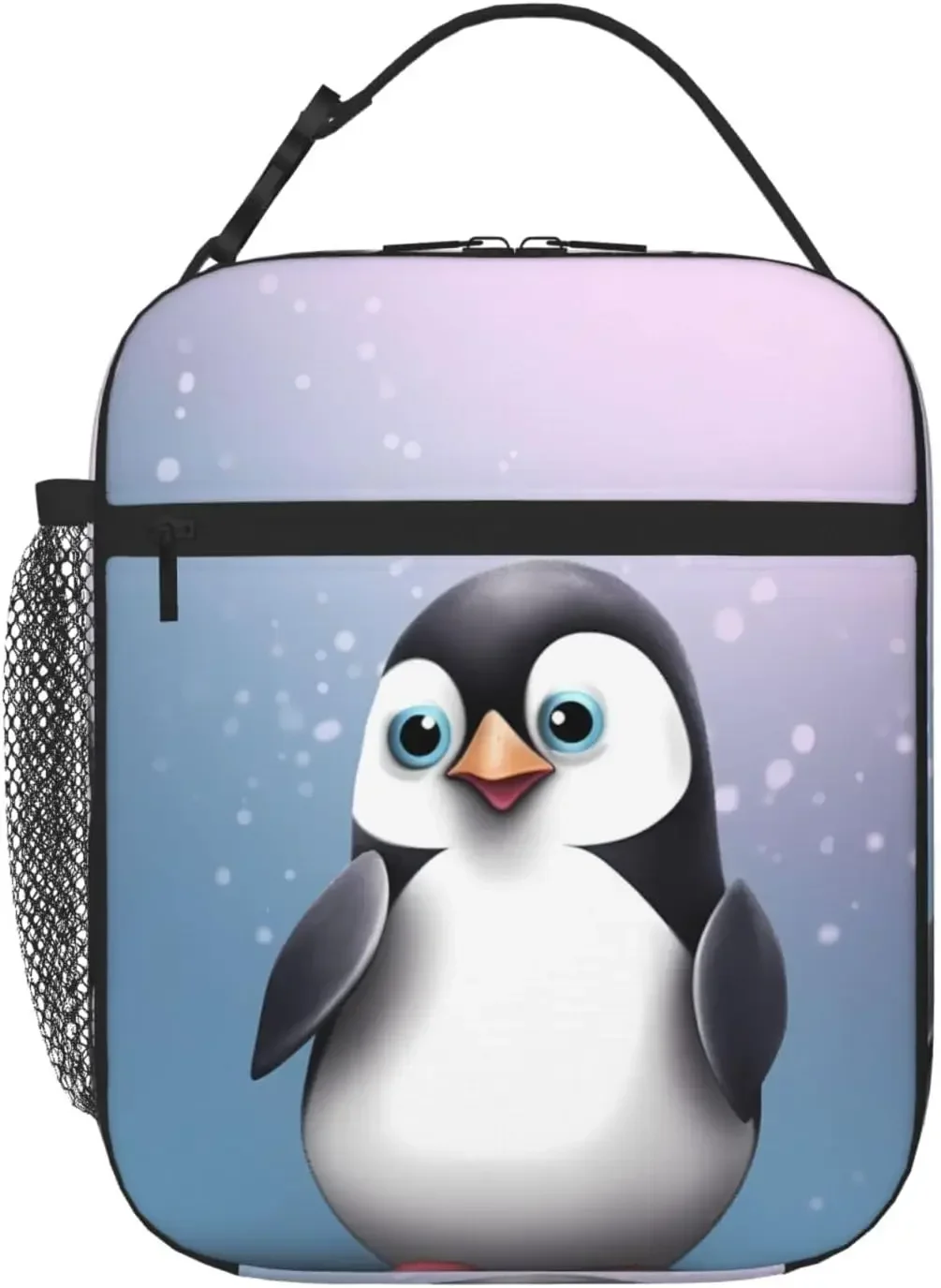 

I Love Penguins Funny Insulated Lunch Bag Waterproof Lunch Tote Reusable Lunch Cooler Bag For Work Office Picnic Travel