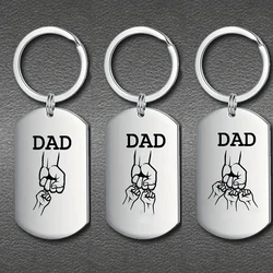 1Pc Creative Stainless steel Keychain For Dad, Gifts For Father's Day, Engraved Family Key Chain