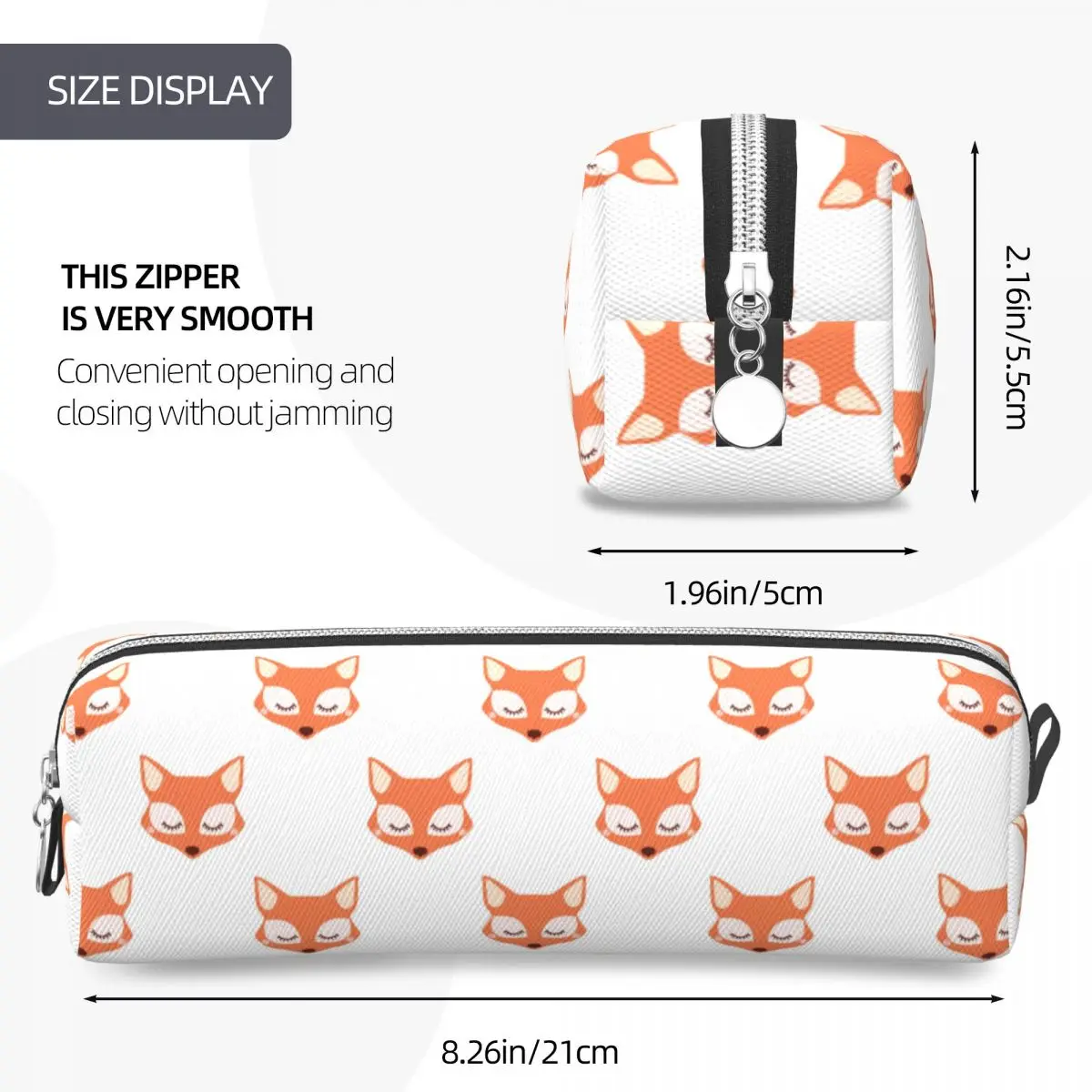 حافظات أقلام رصاص بنمط ثعلب سليبي، حقيبة صندوق أقلام على شكل حيوانات للطلاب، صندوق أقلام رصاص بسحاب للمكتب بسعة كبيرة