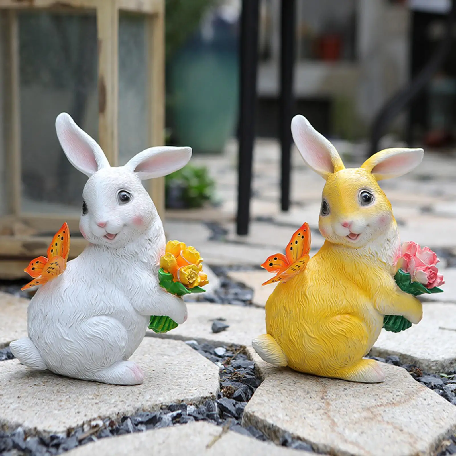 

Скульптура кролика на солнечной энергии, подарки, пейзажная лампа для наружного газона, патио