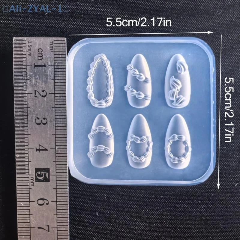 【ZYAL-1】 gâteau crème 3D Silicone sculpture bijoux moule à ongles bricolage Design Nail Art ongles décorations modèle pour ongles breloques manucure