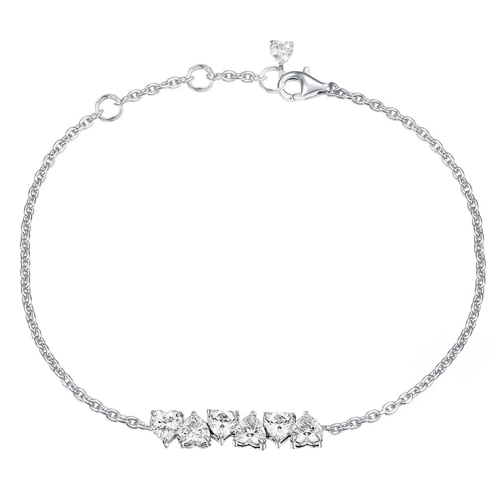 

Модные женские браслеты из серебра 925 пробы с блестящими искусственными фианитами, регулируемая цепочка, ювелирные изделия, серебряный браслет