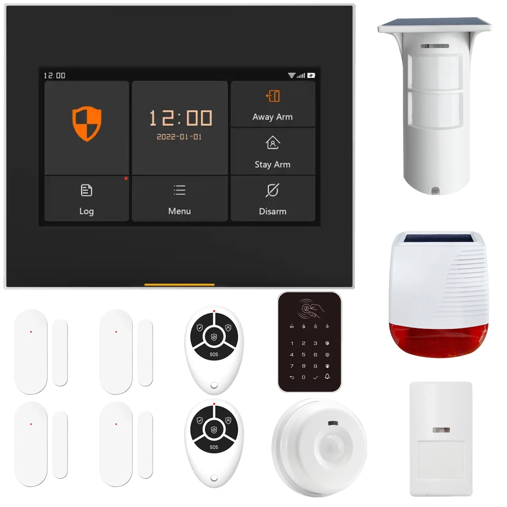 GSM WIFI Wireless Home Security Alarm System With 1 PIR Sensors 1 Door Sensor 1 Siren 2 Remote Controller