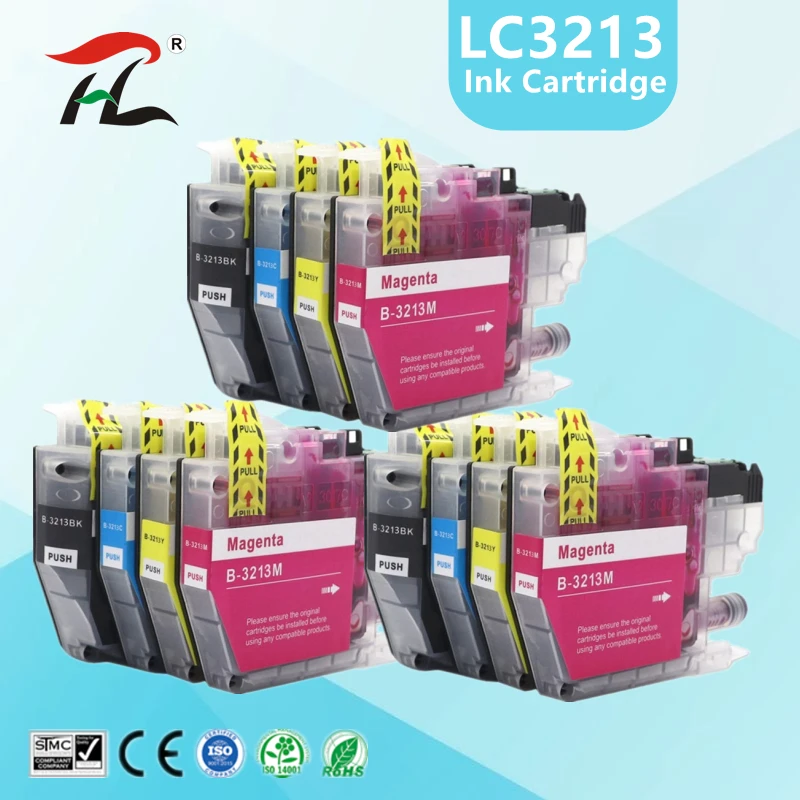 

Набор из 12 совместимый чернильный картридж LC3211 LC3213 3213XL для Brother DCP-J772DW DCP-J774DW MFC-J890DW MFC-J895DW Injet принтер