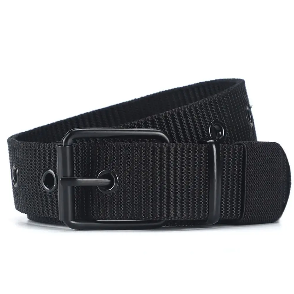 Durable Simple Nylon Canvas Braided Belt Casual Luxury Design Pin Buckle Waistband Weave Waist Band For Man