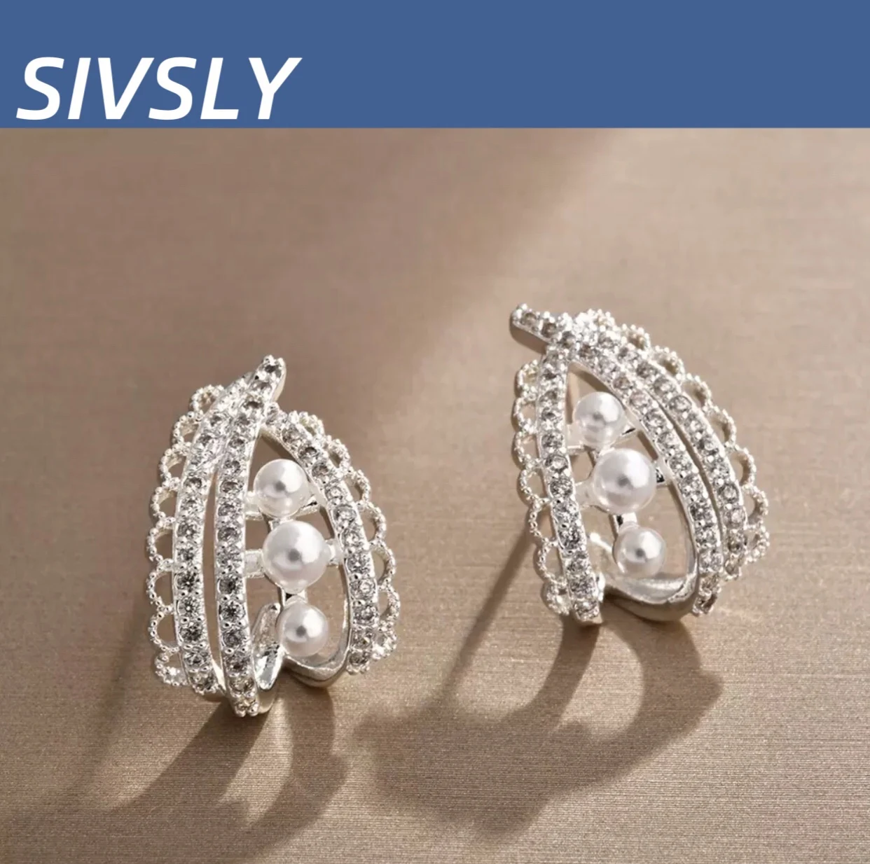 

Hot-selling super fairy zircon-set lace lace pearl earrings new style luxurious high-end feeling all-around temperament earring