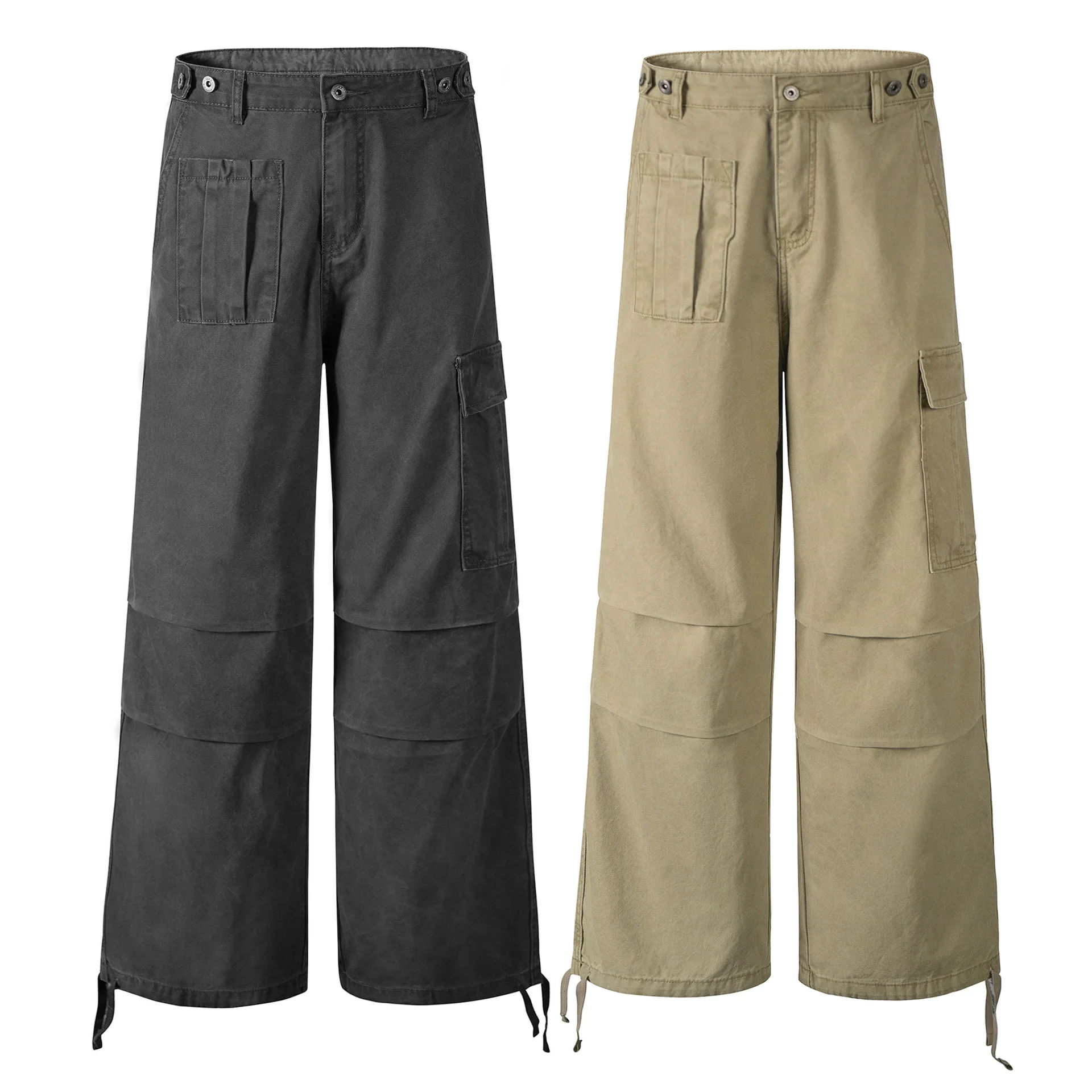 OR FL Women's Retro Aging Paratrooper Cotton Cargo Trousers High Street Trendy Brand Cleanfit Baggy Wide Leg Slacks Pants Y2k