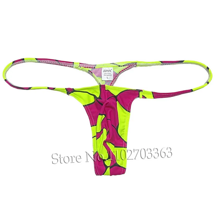 Mens Slim Pouch Swimming g-string Print Lingerie perizoma intimo Beachwear Swimwear