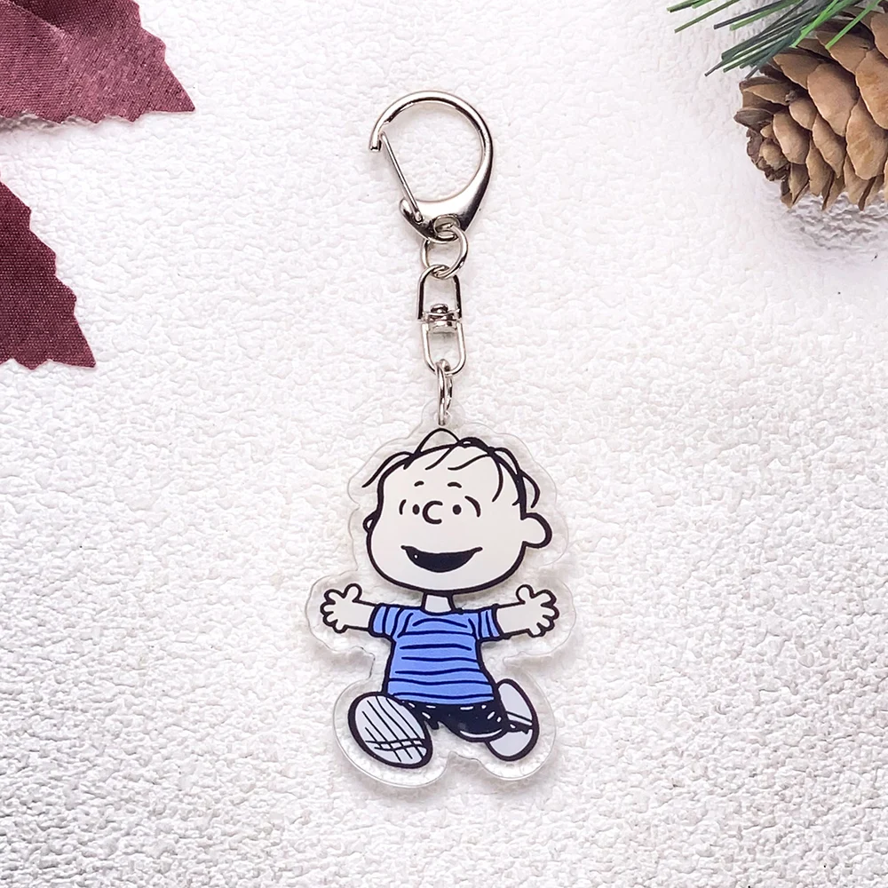 1/13 Stück Cartoon Snoopy Niedlicher Auto-Schlüsselanhänger Zubehör Acryl Lustige Anhänger für Taschen Kawaii Schlüsselhalter Rucksack-Dekoration – Detail 4