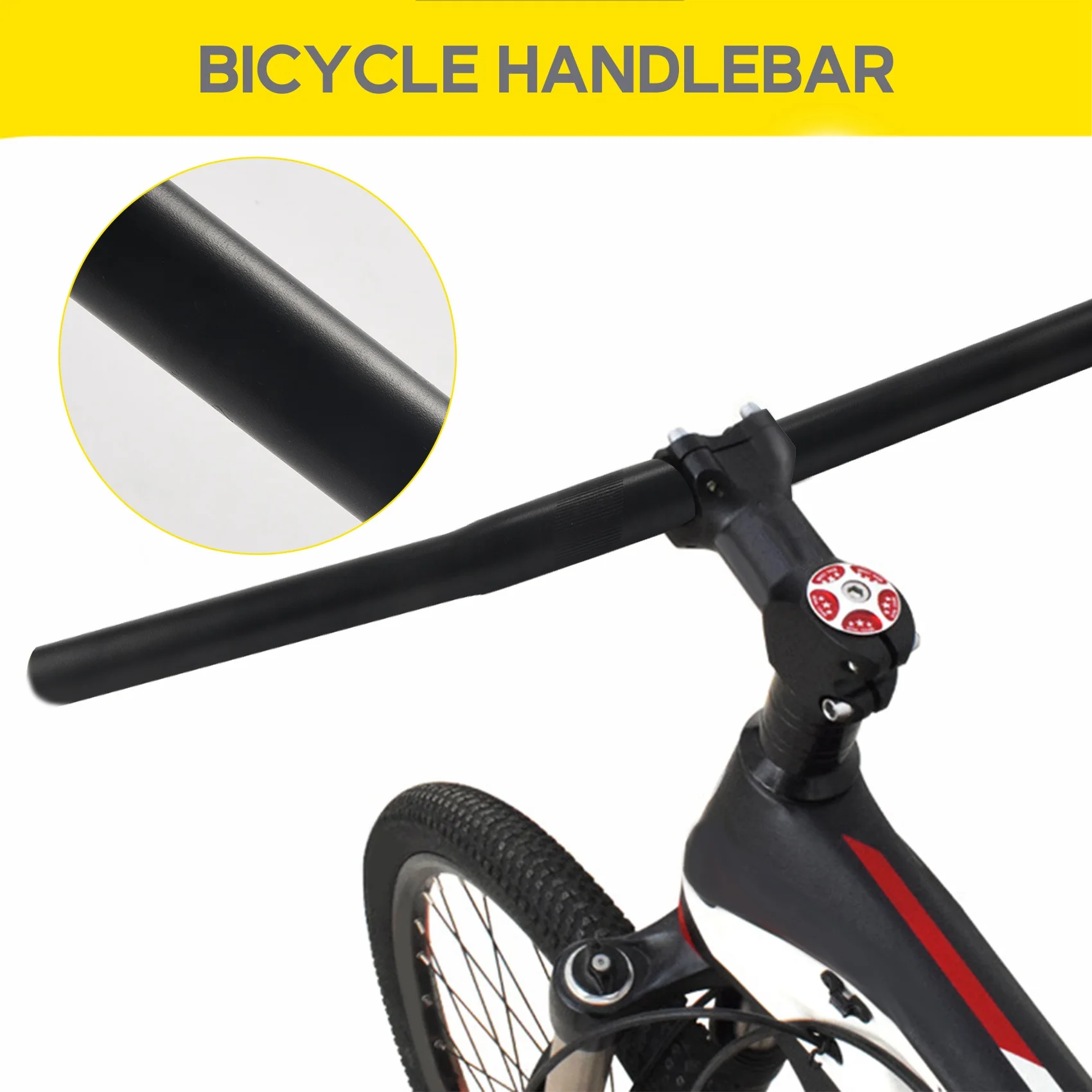 【CYBER MONDAY】Alloy Fixed Gear Bicycle Cycling Straight Fixie Bike Straight Bar HandlebarColor:Black