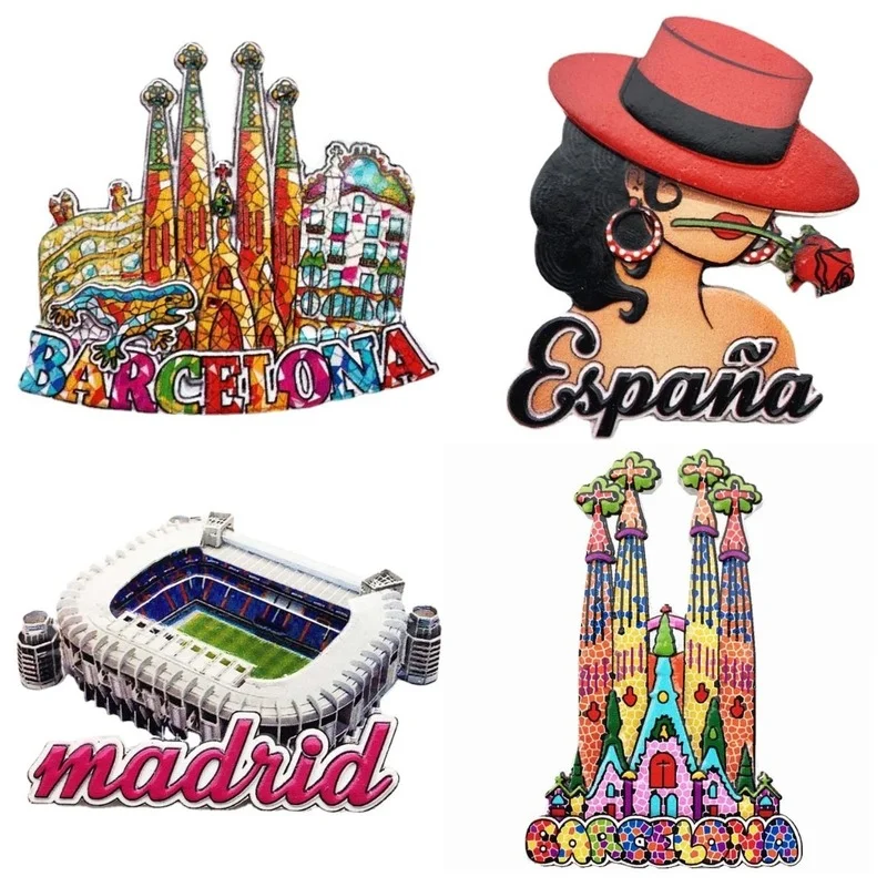 Spain Travelling Souvenirs Fridge Magnets Tourist Souvenirs of Spainish Resort Magnetic Stickers for Photo Wall Home Decor