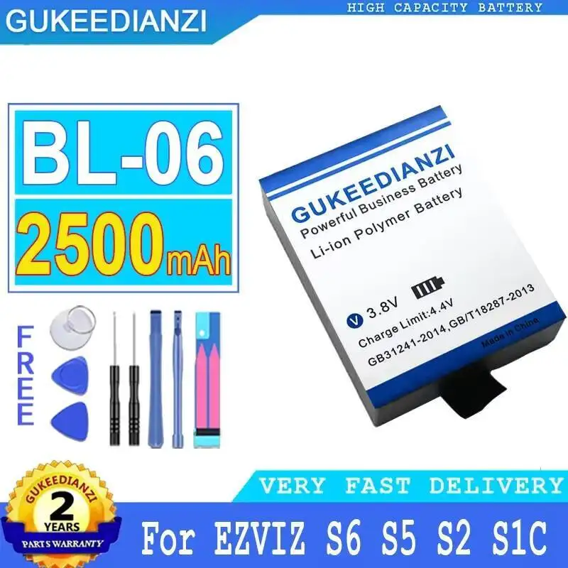 

2500Mah For Ezviz S6 S5 S2 S1C Digital Camera Battery Stable High-Efficiency BL-06