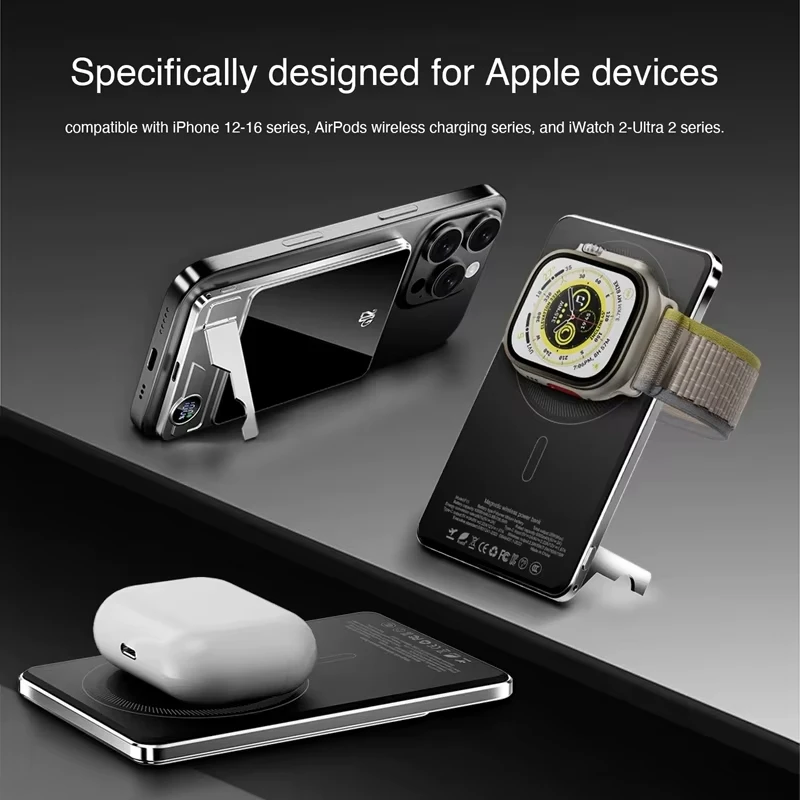 VIVO 50000mAh 3C شهادة بنك طاقة لاسلكي مغناطيسي فائق النحافة لعرض بطارية احتياطية خارجية صغيرة محمولة من MagSafe