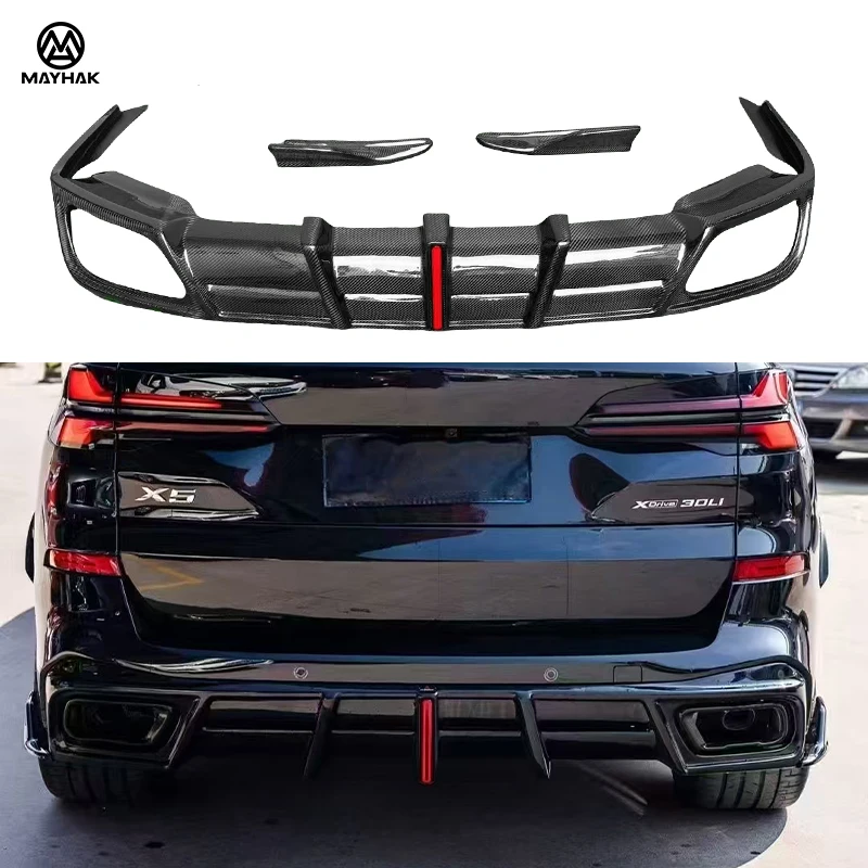 

Carbon Fiber Rear Diffuser with Light AE Style Rear Lip for X5 G05 Upgrade Rear Bumper Lip Splitter Conversion Body KIt