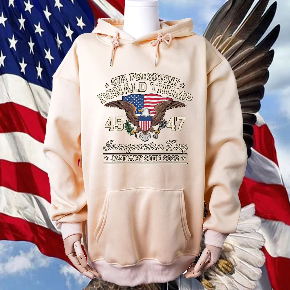 President Trump Inauguration Hoodie Patriotic Politics Republican Unisex Hoodie MAGA 47e Presidential Donald Trump Sweatshirt