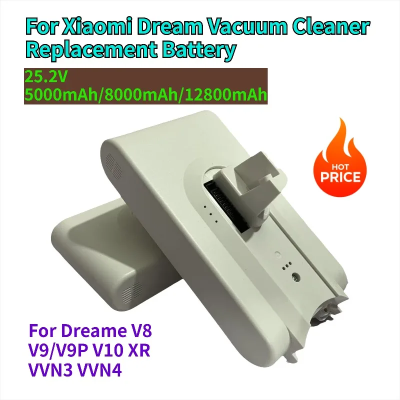 

Suitable for Xiaomi Dream 25.2V 5000mAh large capacity battery V8/V9/V9P/V10/VVN3/VVN4/XR vacuum cleaner lithium-ion battery