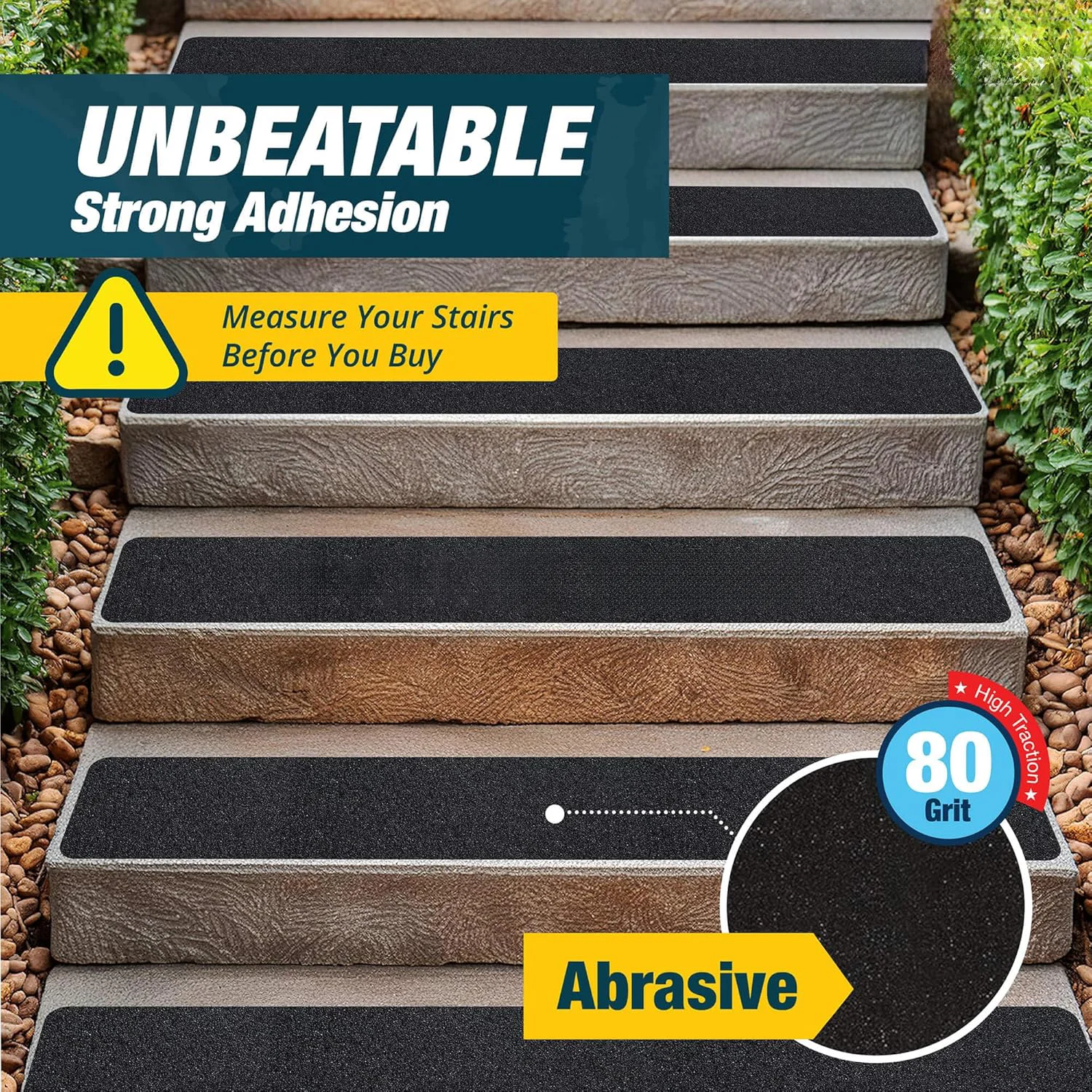 Anti-Slip Tape Outdoor Anti Slip Stickers High Friction Non Slip Traction Tape Abrasive Adhesive for Stairs Safety Tread Step