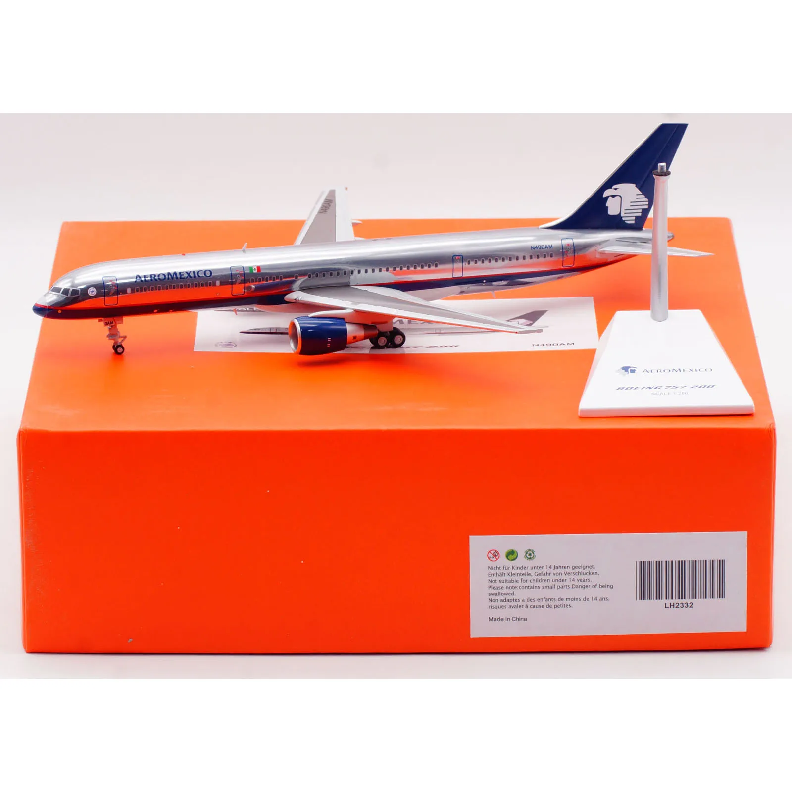 

LH2332 Коллекционный самолет из сплава в подарок JC Wings 1:200 Aeromexico Airlines «SkyTeam» Boeing B757-200 Литая под давлением модель самолета N490AM