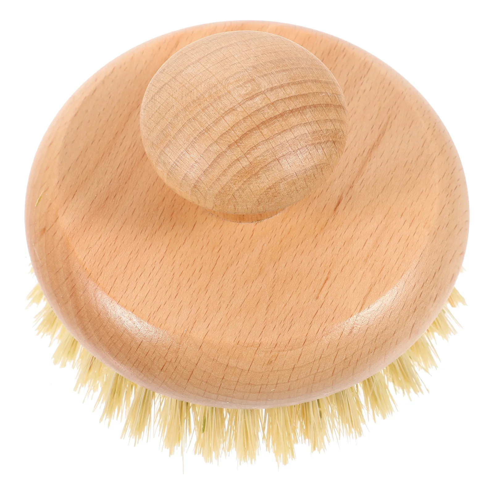 

1pc Bath Bath Brush Portable Handle Back Wash Massage Round Sisal Cleaning Brush Bristles Home Supplies