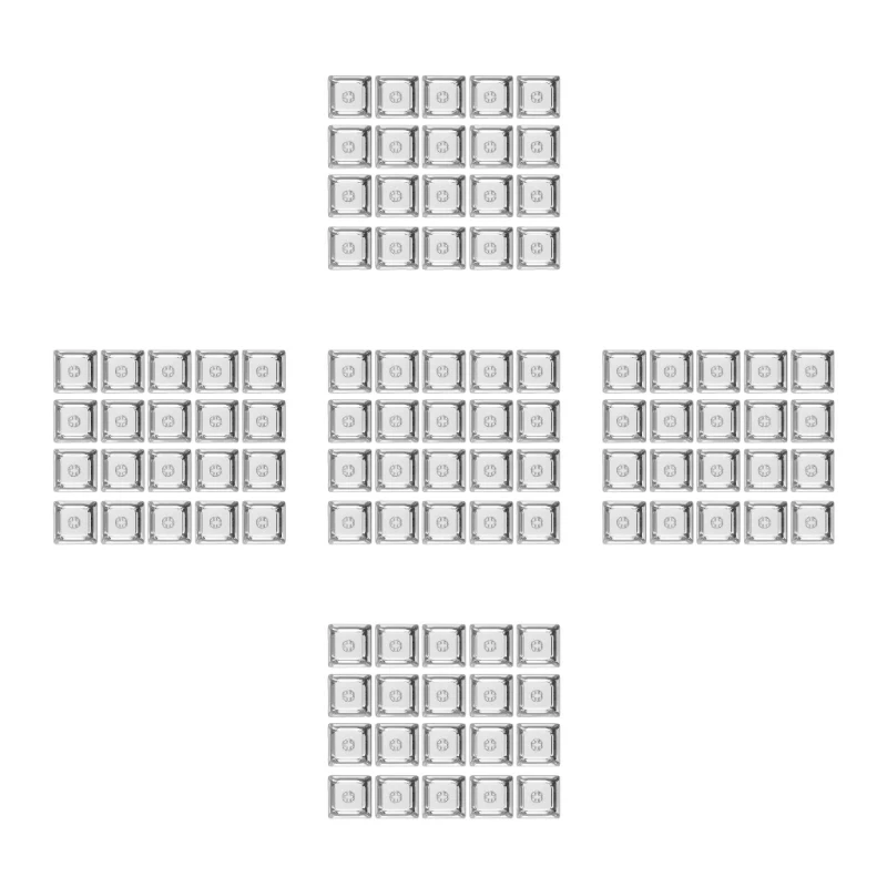 Gaming Keyboard 20Pcs XDA 1U 1X Transparent Layer Crystal Blank Backlit Keycaps for Mechanical Keyboard DIY