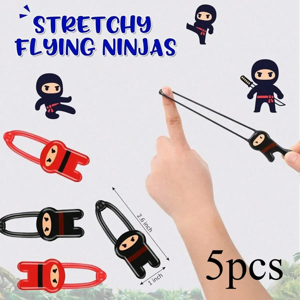 

5pcs elastic ninja launcher, finger dart catapult prop