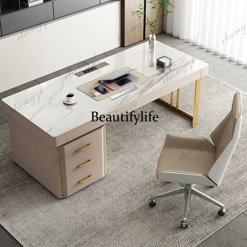 

Modern Simple High-End Sintered Stone Office Desk Nordic Creative Computer Desk Designer Study Office Furniture escritorio
