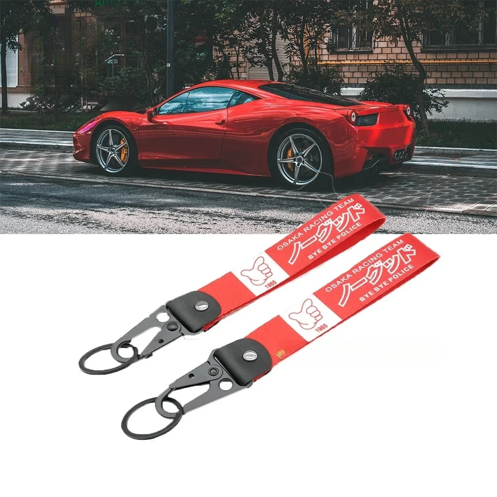 

Car Keychain For No Good Racing Spring Clip Lanyard Nylon Keyring JDM Style Key Chain Creative Gifts Auto Key Holder Accessories