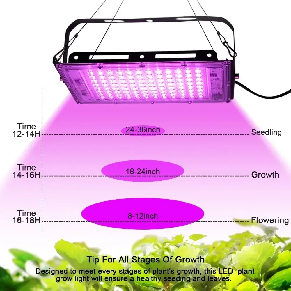 

LED Grow Light 50W 100W 300W AC 220V Full Spectrum Greenhouse Hydroponic Lamps For Plant Phyto Seeing Flower Lamps LED Lighting