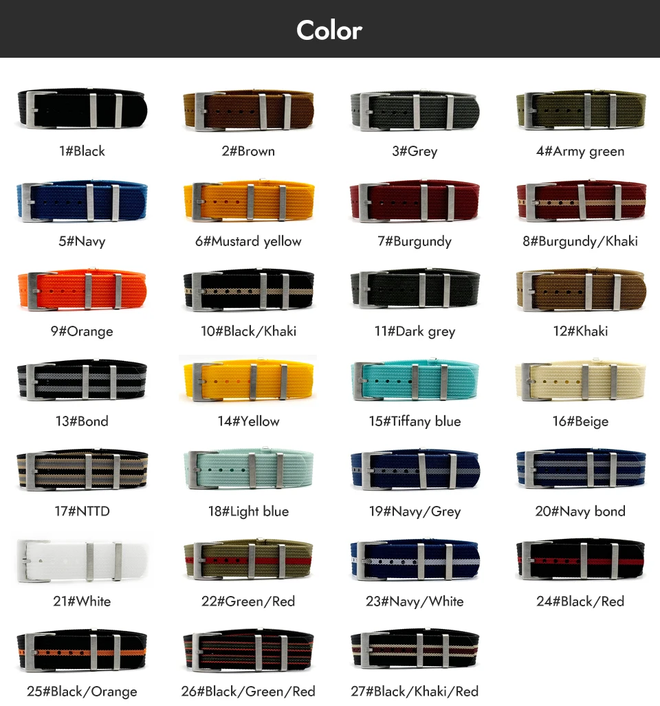 Army Military Watch Band 18mm 20mm 22mm Ribbed Nylon Watch Strap Men Wristband For Swatch Omega For Rolex Seiko Moonswatch image 5